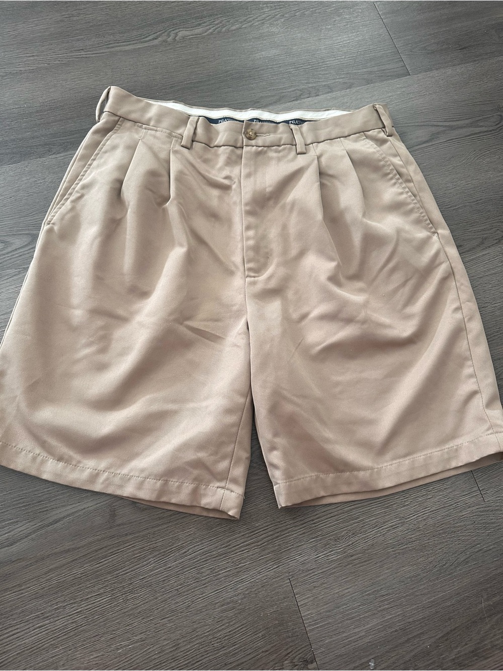 PGA Tour Men’s Khaki Flat Front Shorts